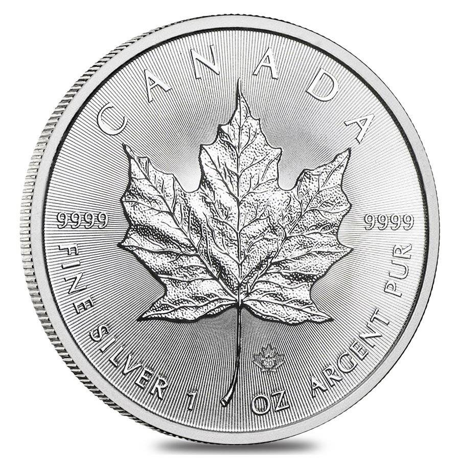 2020 1 oz Canadian Silver Maple Leaf .9999 Fine $5 Coin BU 